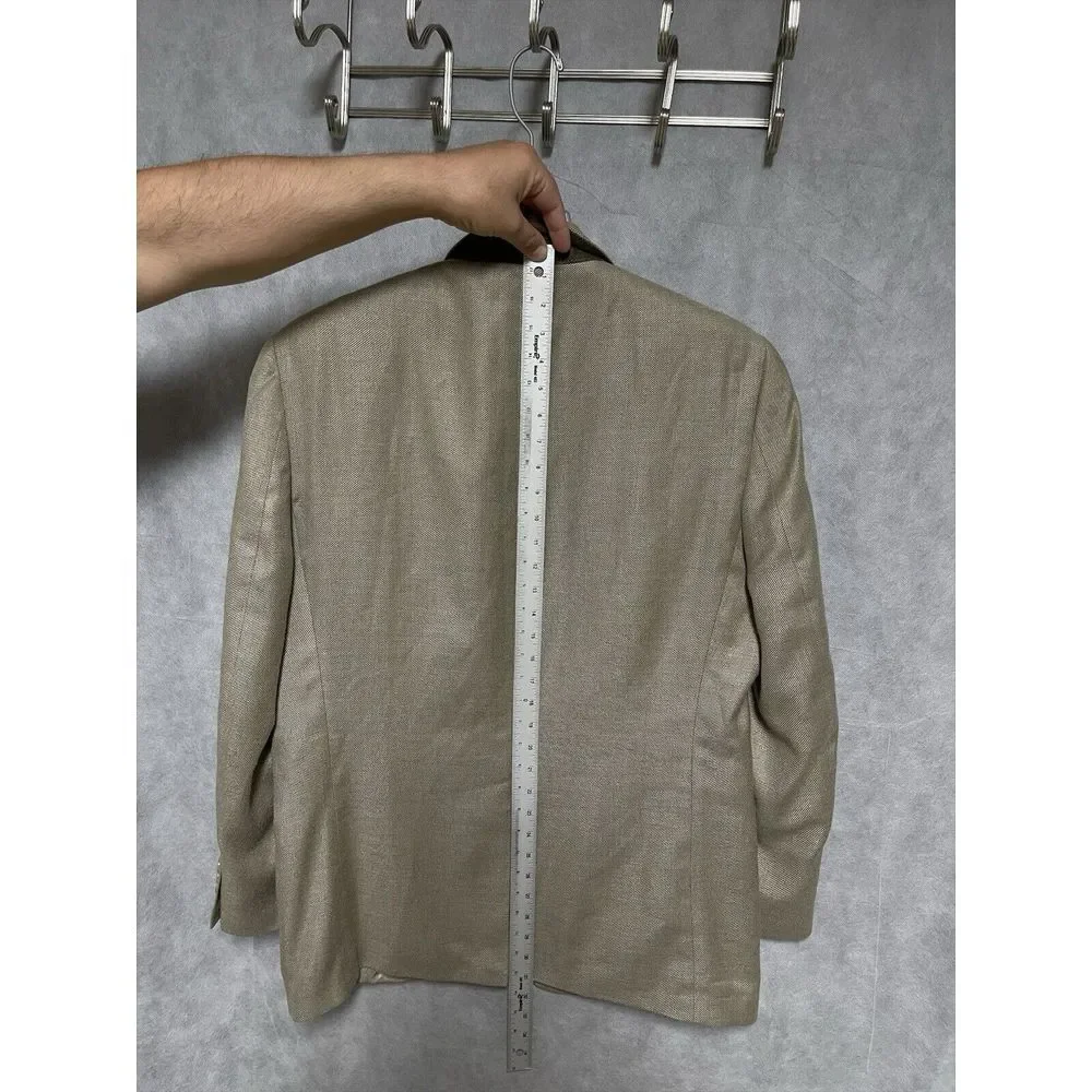 Chaps Blazer Men‎ 42R Beige Linen Blend Ralph Lauren Career Coat Flannel Luxury